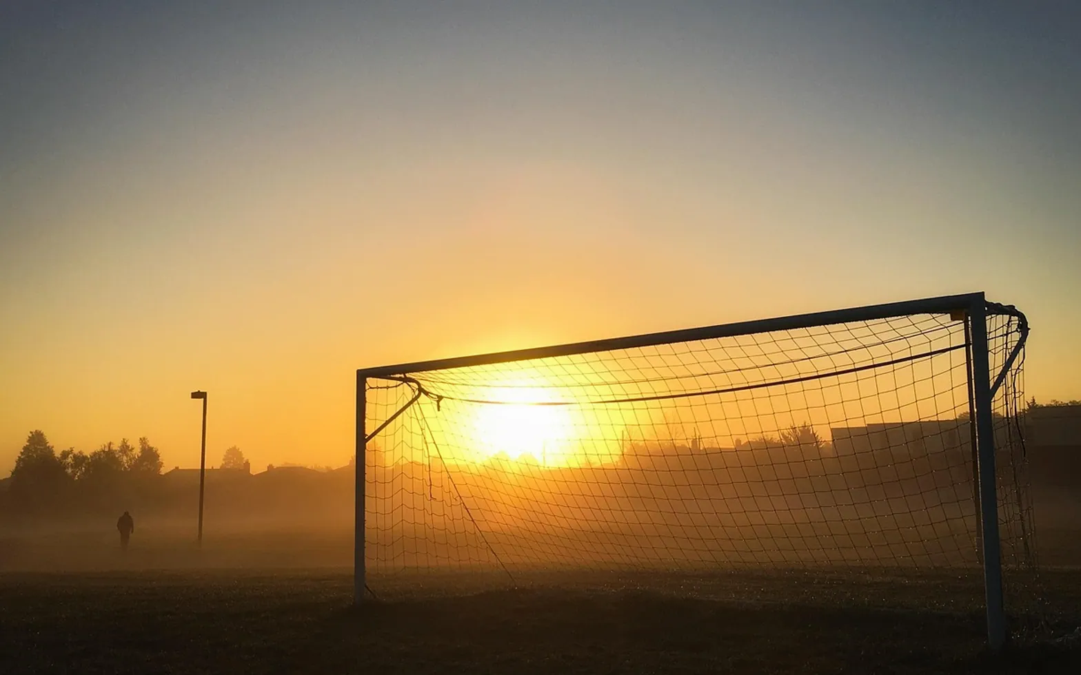 Soccer, football and net